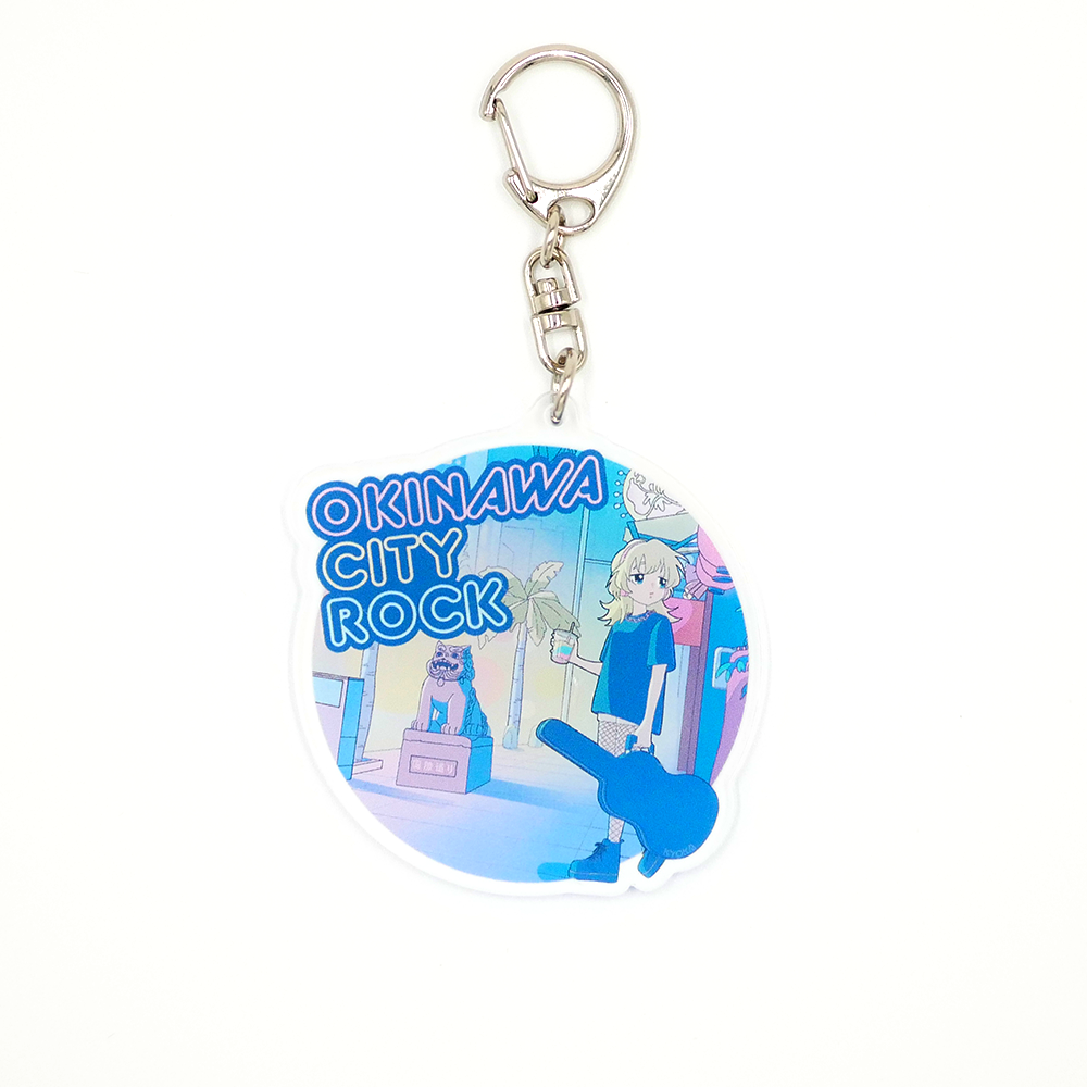 沖縄のキョウカちゃんアクリルキーホルダー（feat.国際通り） – 国際