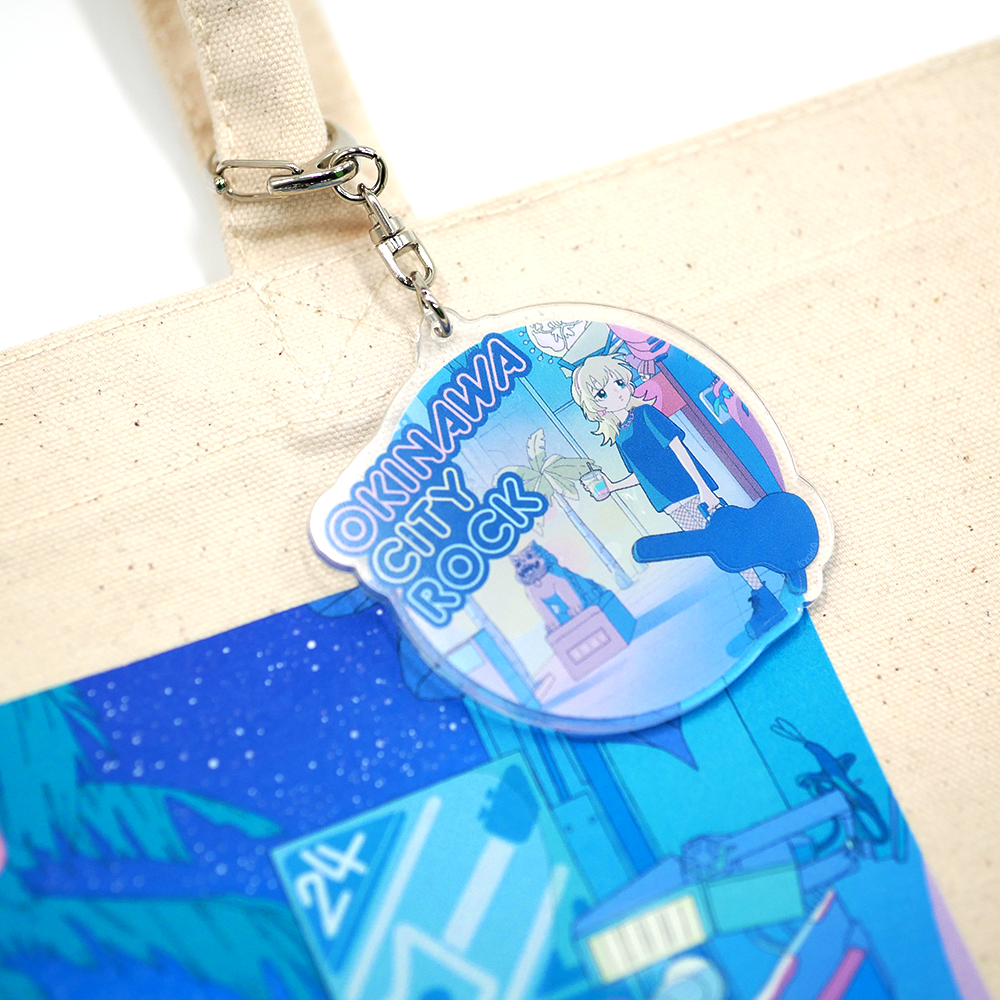 沖縄のキョウカちゃんアクリルキーホルダー（feat.国際通り） – 国際
